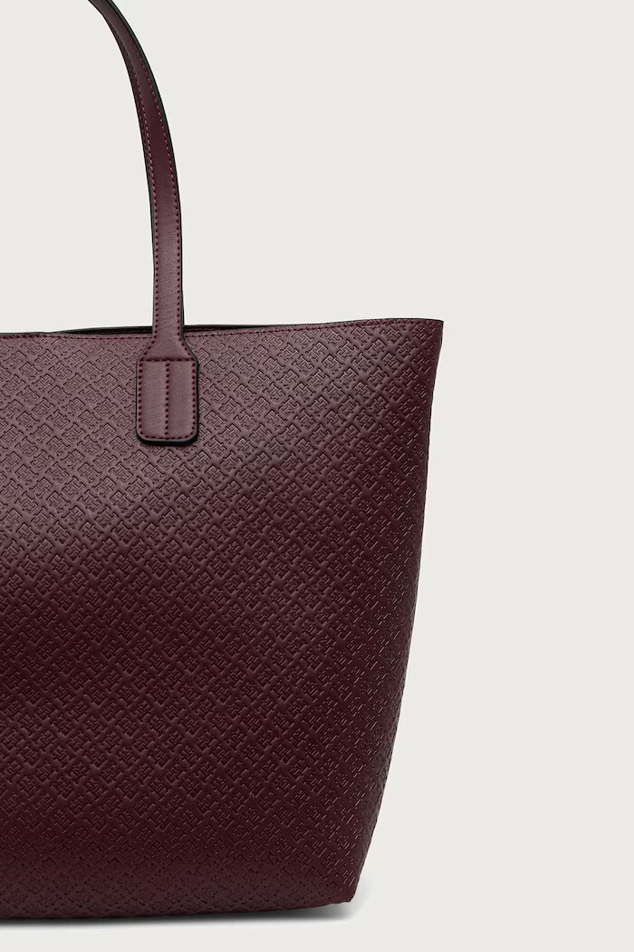 Tommy Hilfiger шопинг чанта дамска от имитация на кожа бордо AW0AW19004