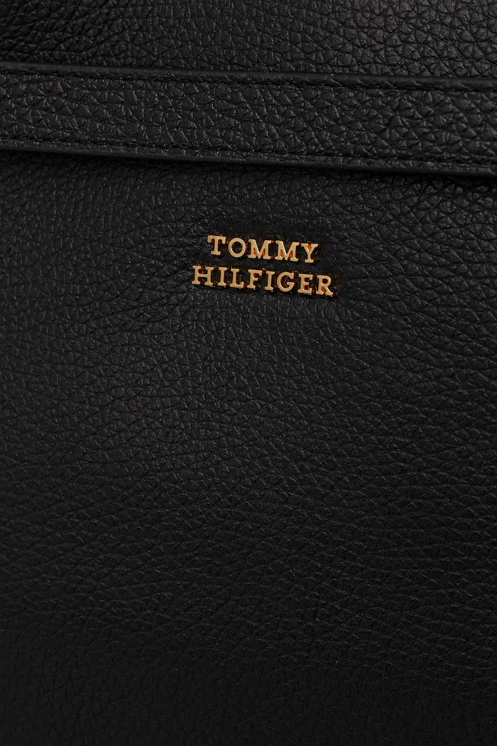 Tommy Hilfiger шопинг чанта дамска от кожа черна AW0AW17925