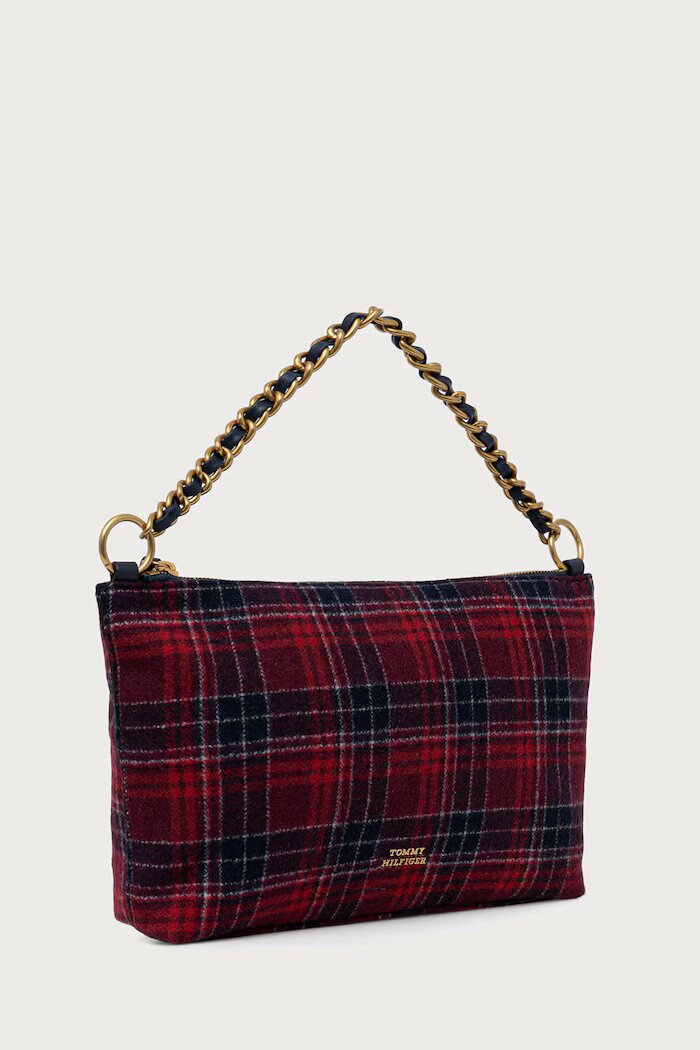 Tommy Hilfiger шопинг чанта дамска от вълнена материя тъмносиня AW0AW19513