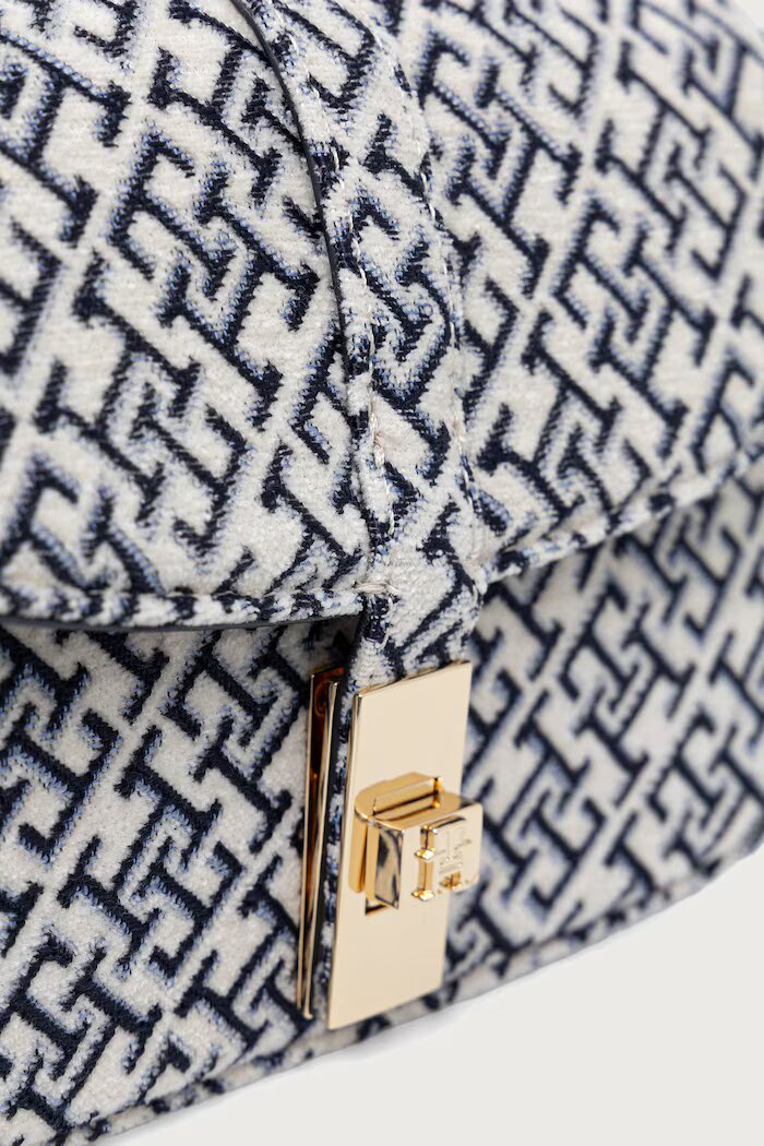 Tommy Hilfiger структурирана чанта дамска тъмносиня AW0AW19320