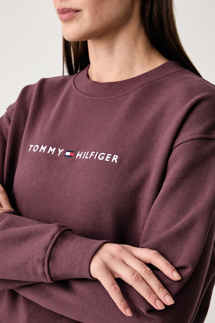 Tommy Hilfiger суичър дамски от памук кафяв UW0UW06619