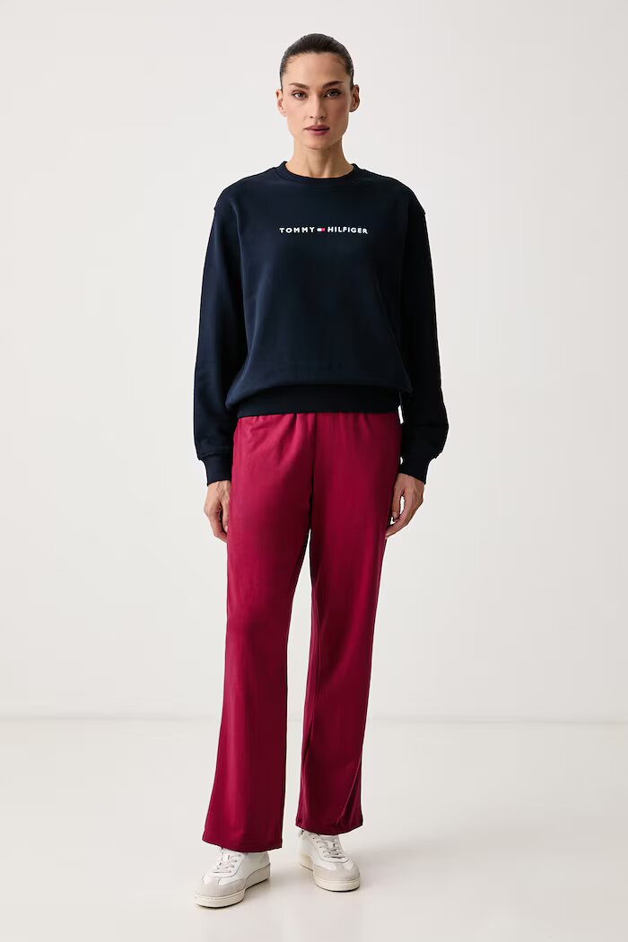 Tommy Hilfiger суичър дамски от памук тъмносин UW0UW06619