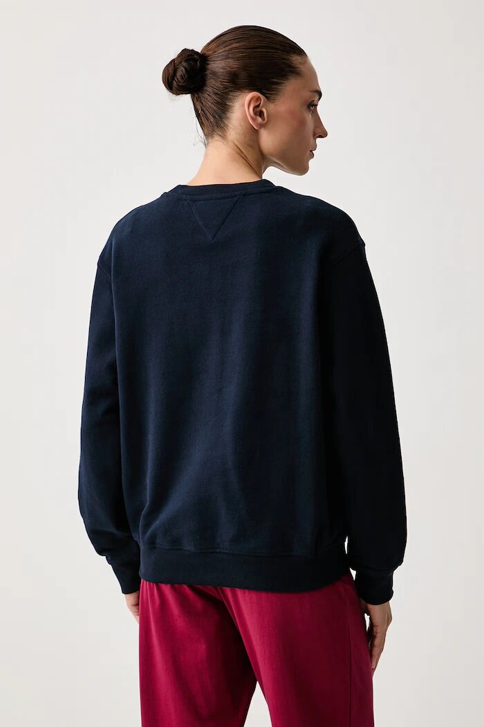 Tommy Hilfiger суичър дамски от памук тъмносин UW0UW06619