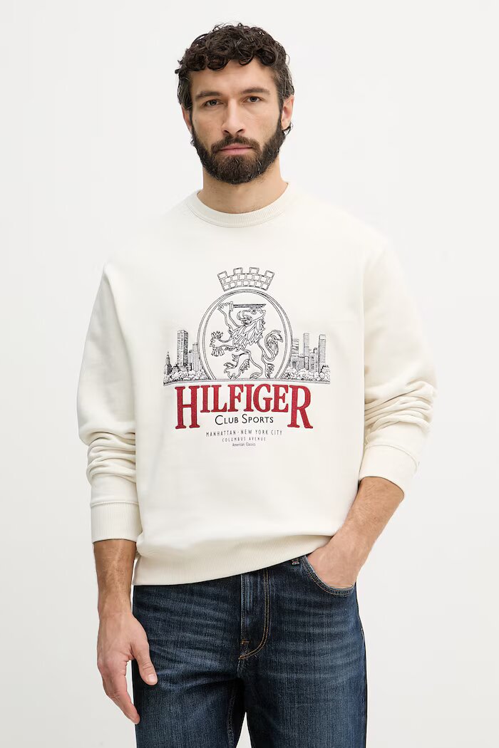 Tommy Hilfiger Суичър мъжки памучен бежов MW0MW42479