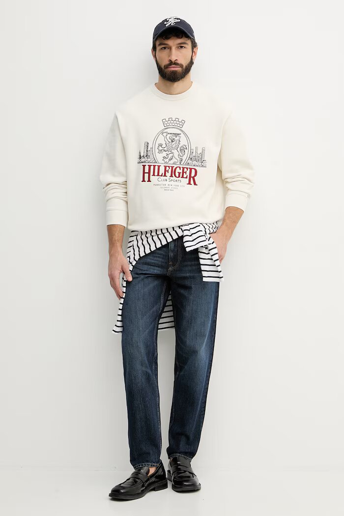 Tommy Hilfiger Суичър мъжки памучен бежов MW0MW42479