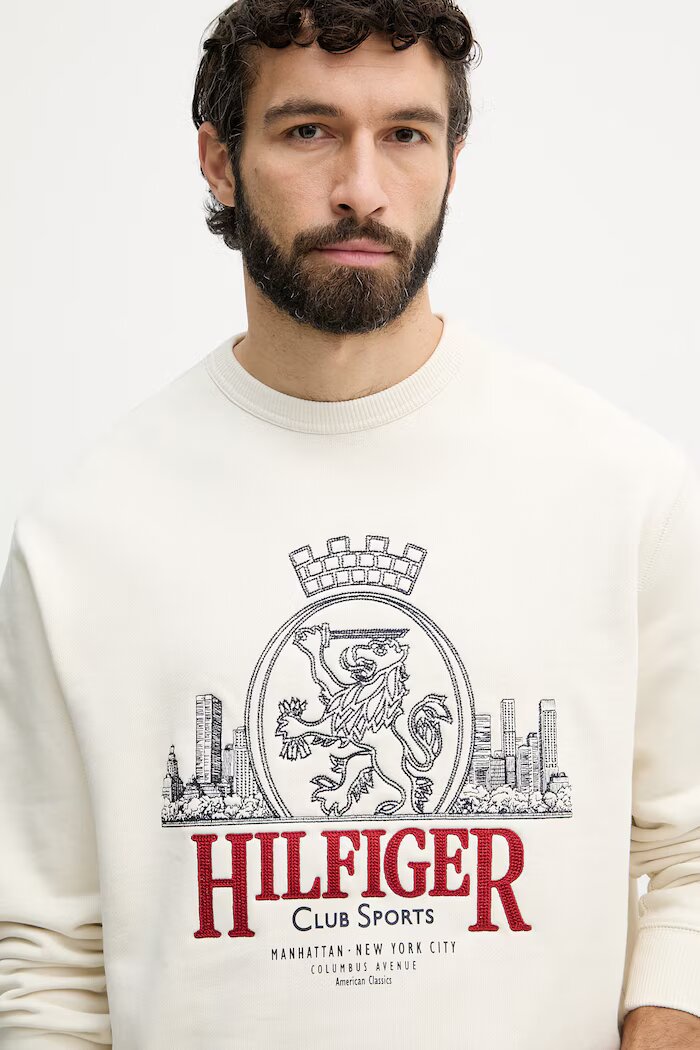 Tommy Hilfiger Суичър мъжки памучен бежов MW0MW42479