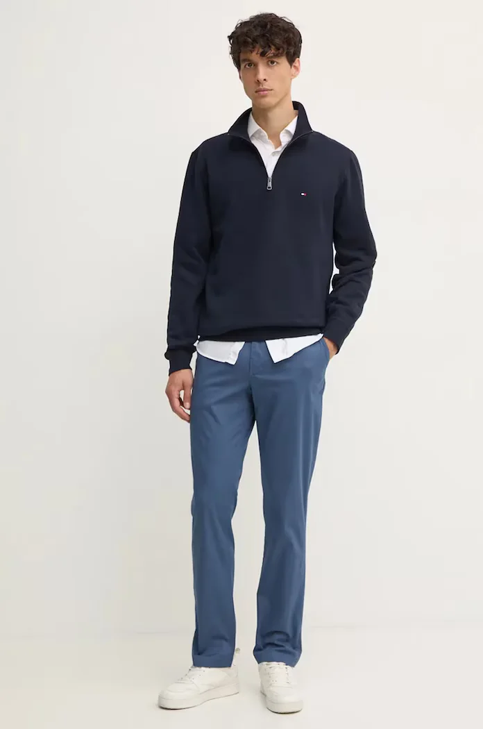 Tommy Hilfiger суичър мъжки с памук тъмносин MW0MW37233