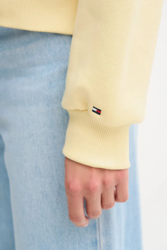 Tommy Hilfiger суичър с качулка дамски с памук жълт WW0WW47832