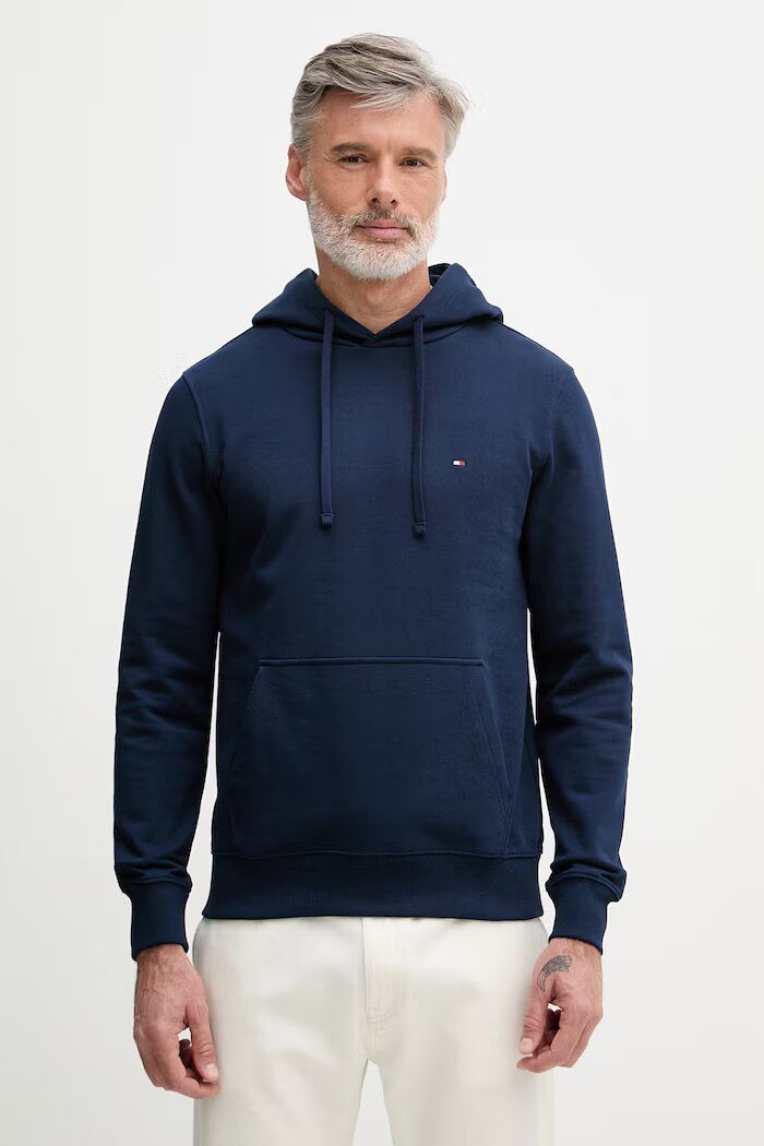 Tommy Hilfiger суичър с качулка мъжки от памук тъмносин MW0MW37235