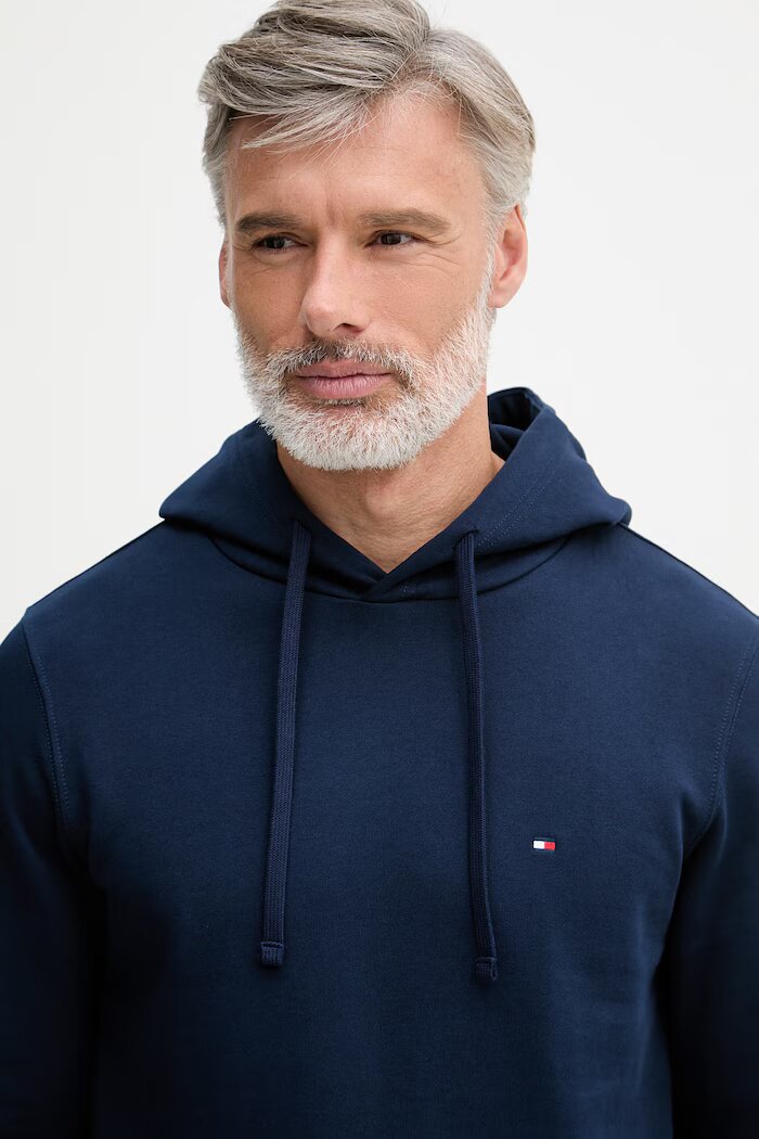 Tommy Hilfiger суичър с качулка мъжки от памук тъмносин MW0MW37235