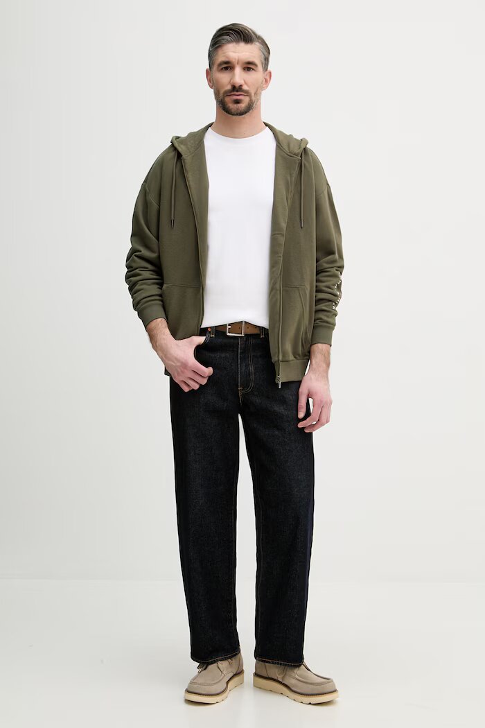 Tommy Hilfiger суичър с качулка мъжки от памук зелен UM0UM03781