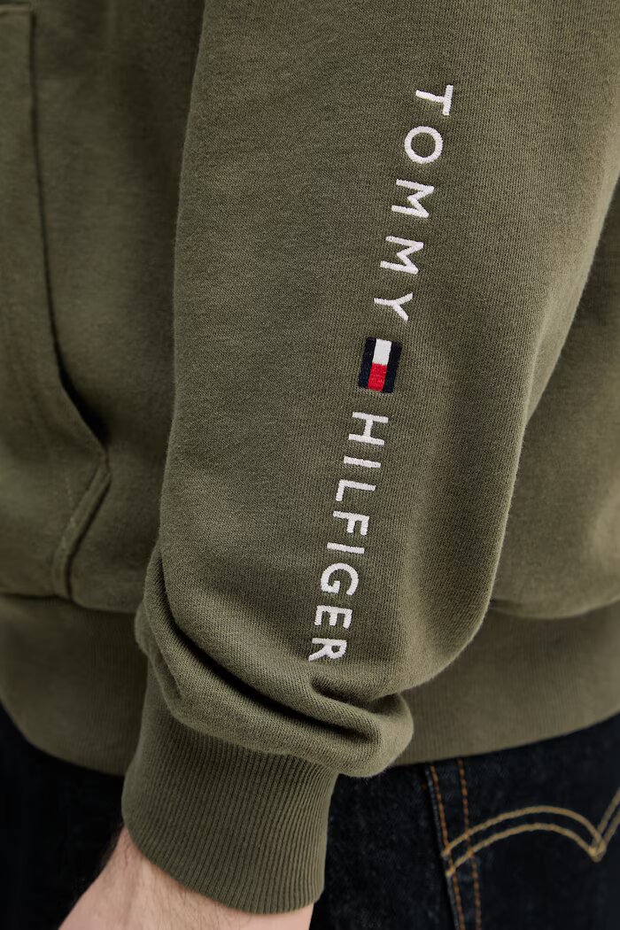 Tommy Hilfiger суичър с качулка мъжки от памук зелен UM0UM03781
