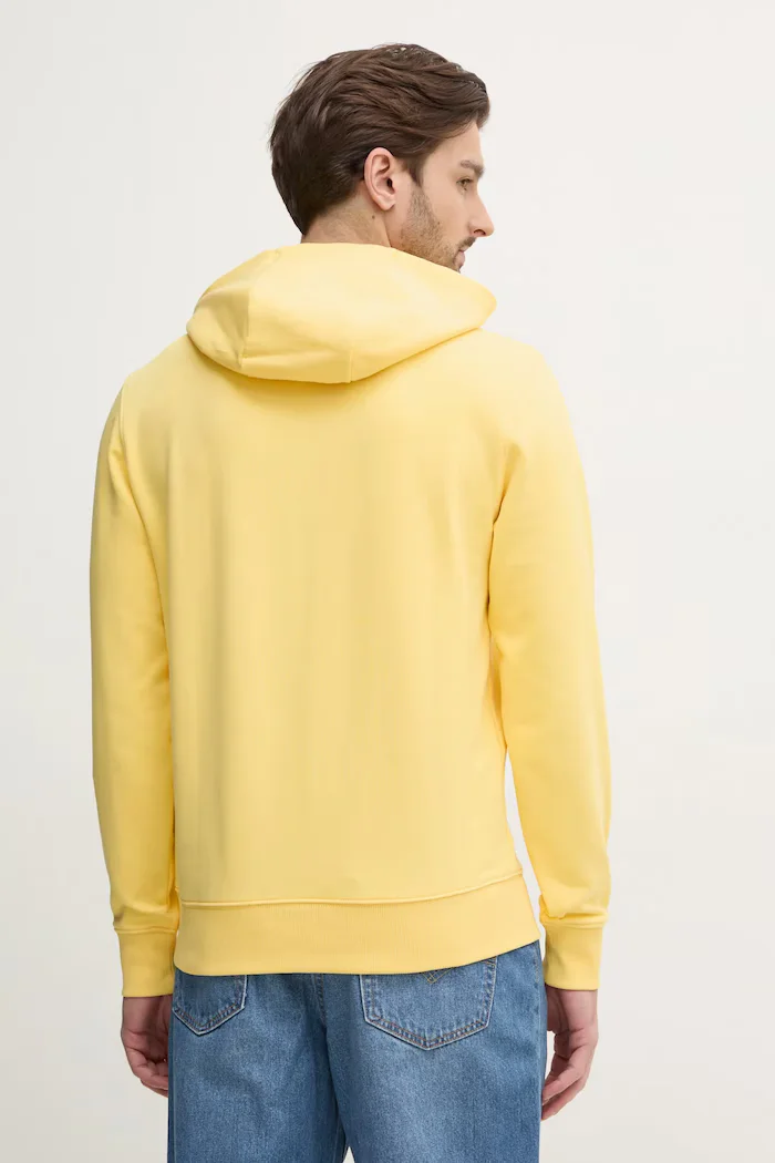Tommy Hilfiger суичър с качулка мъжки от памук жълт MW0MW37235
