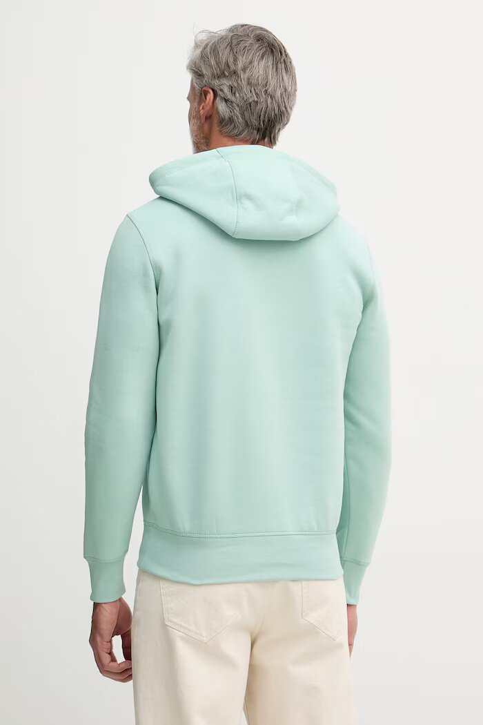 Tommy Hilfiger суичър с качулка мъжки с памук тюркоазен MW0MW11599