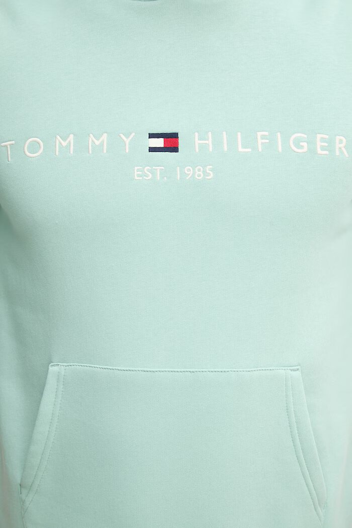 Tommy Hilfiger суичър с качулка мъжки с памук тюркоазен MW0MW11599