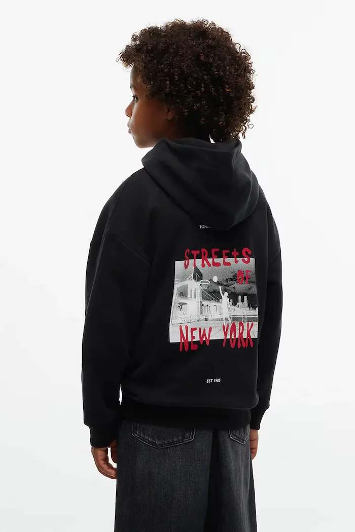 Tommy Hilfiger суичър с качулка за деца с памук черен KB0KB10635