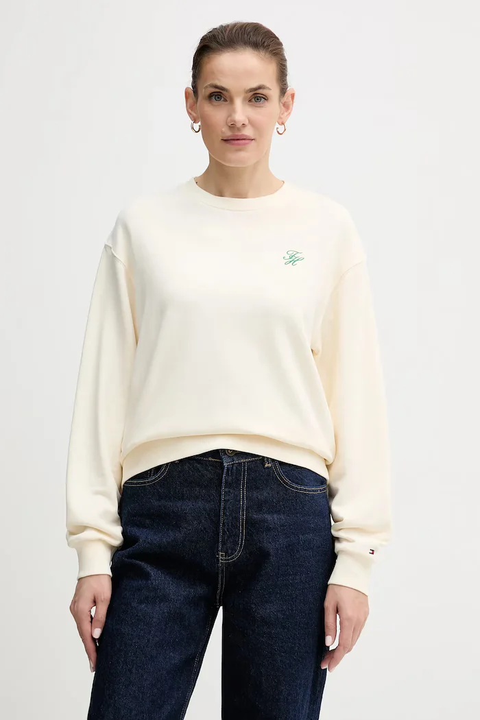 Tommy Hilfiger Суичър в бежово с апликация WW0WW49418