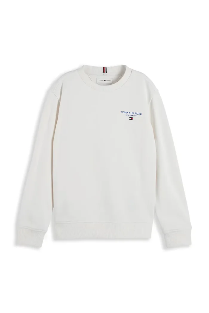 Tommy Hilfiger суичър за деца от памук бял KB0KB10766