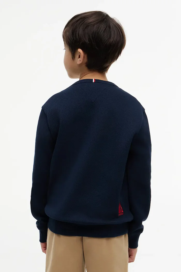 Tommy Hilfiger суичър за деца от памук тъмносин KB0KB10506