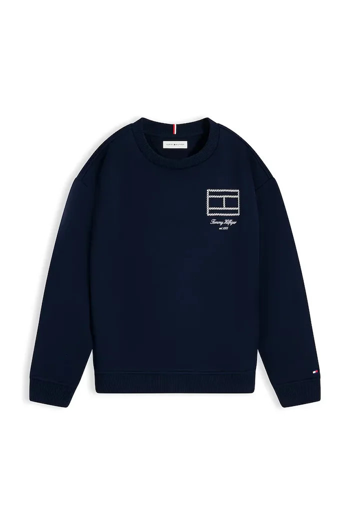 Tommy Hilfiger суичър за деца от памук тъмносин KB0KB10594