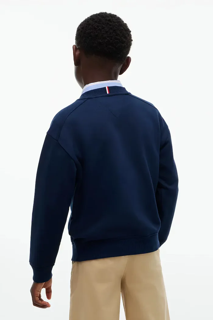 Tommy Hilfiger суичър за деца от памук тъмносин KB0KB10631