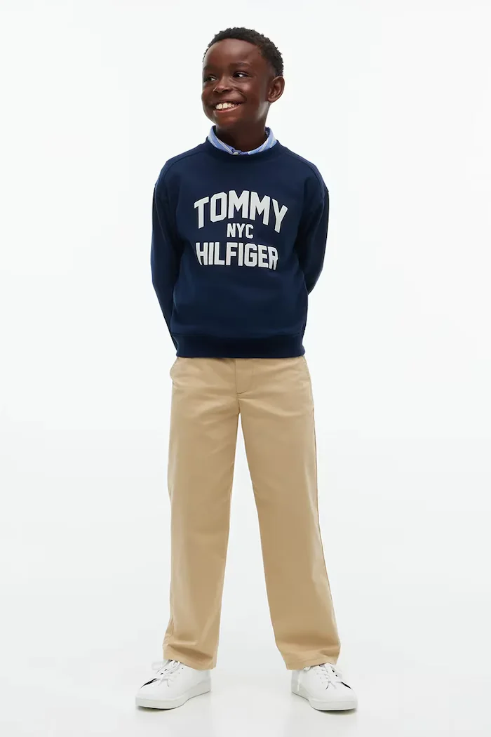 Tommy Hilfiger суичър за деца от памук тъмносин KB0KB10631