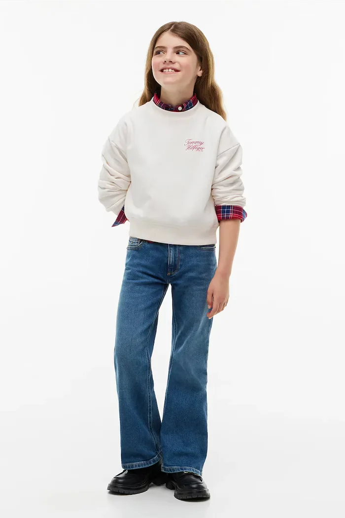 Tommy Hilfiger суичър за деца с памук бял KG0KG09572