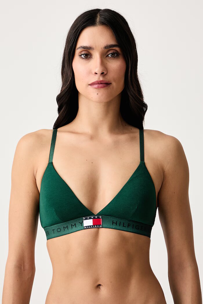 Tommy Hilfiger сутиен с памук зелен UW0UW06672