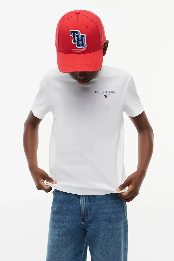 Tommy Hilfiger тениска basic за деца от памук бяла KB0KB10646
