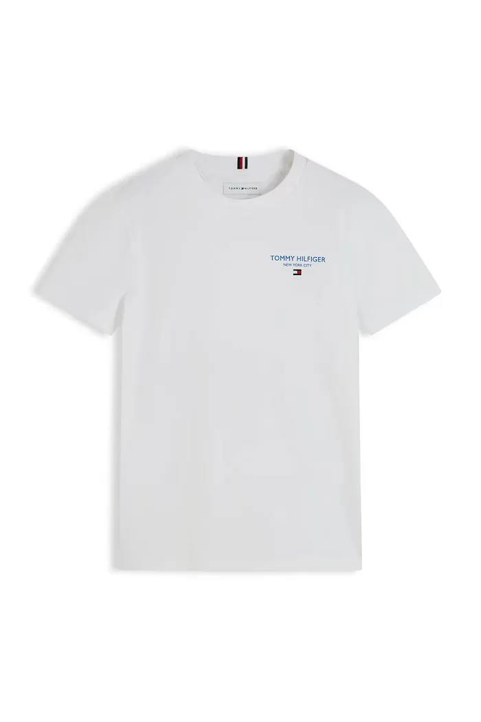 Tommy Hilfiger тениска basic за деца от памук бяла KB0KB10646