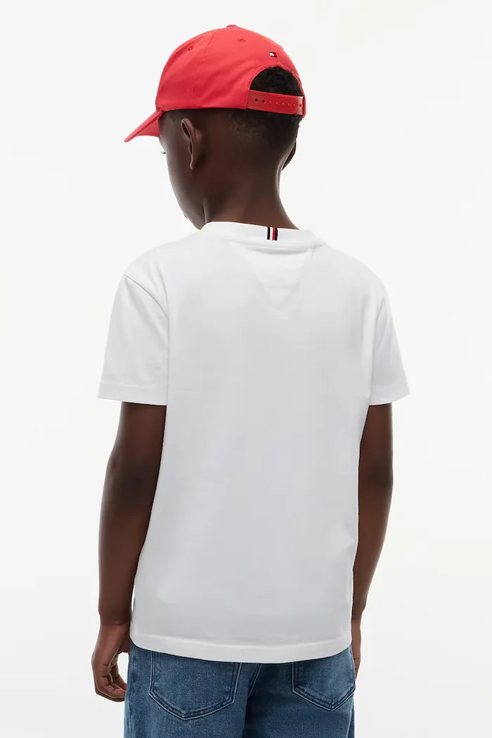 Tommy Hilfiger тениска basic за деца от памук бяла KB0KB10646