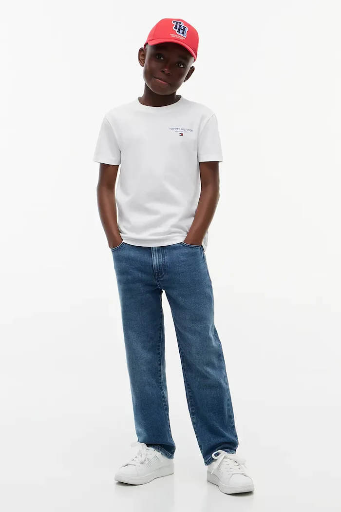 Tommy Hilfiger тениска basic за деца от памук бяла KB0KB10646