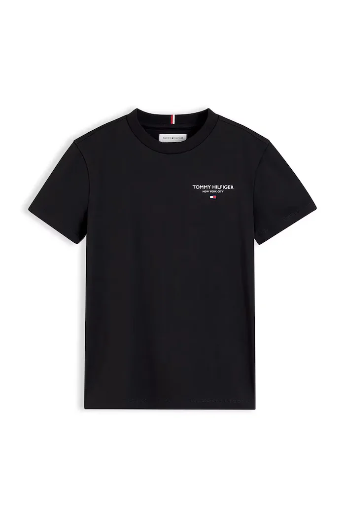 Tommy Hilfiger тениска basic за деца от памук черна KB0KB10646