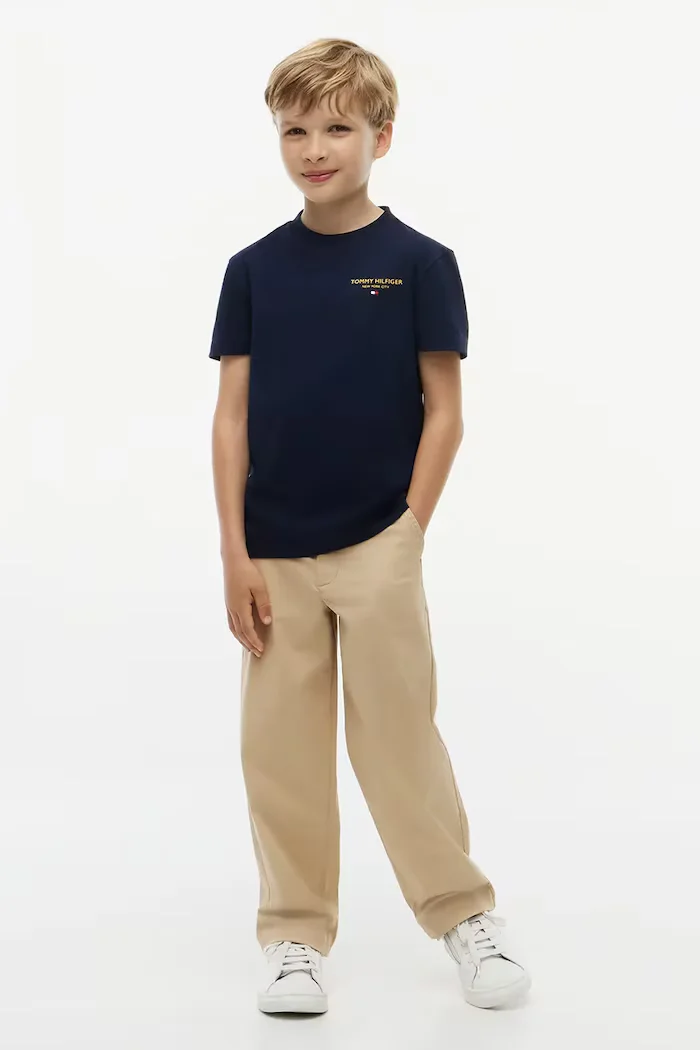Tommy Hilfiger тениска basic за деца от памук тъмносиня KB0KB10646