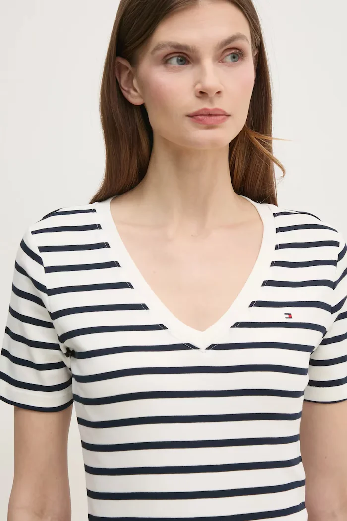 Tommy Hilfiger тениска дамска от памук бяла WW0WW40584