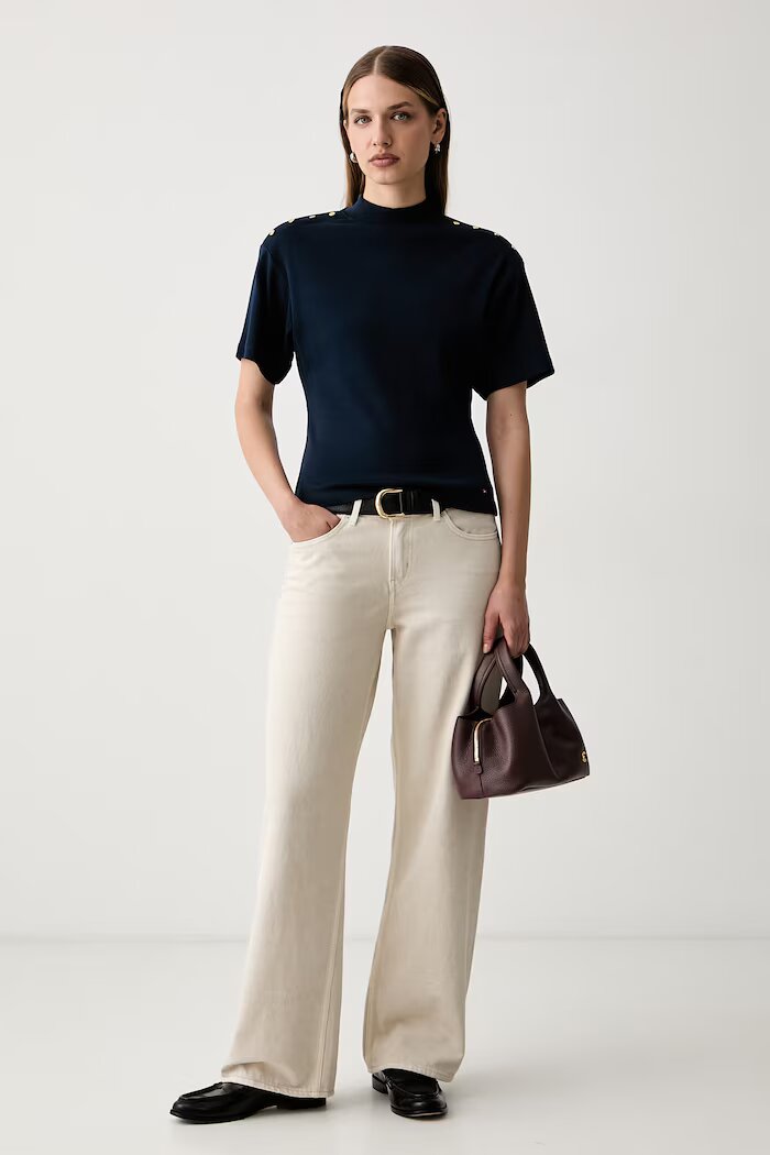 Tommy Hilfiger тениска дамска от памук тъмносиня WW0WW52382