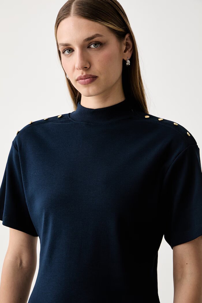 Tommy Hilfiger тениска дамска от памук тъмносиня WW0WW52382