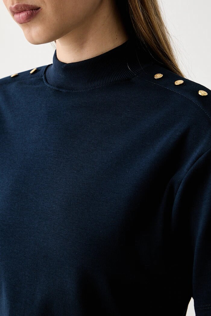 Tommy Hilfiger тениска дамска от памук тъмносиня WW0WW52382