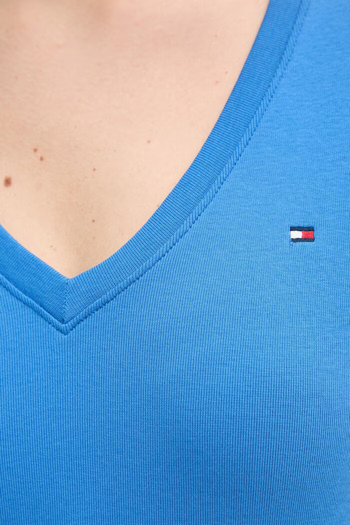 Tommy Hilfiger тениска дамска от памук виолетова WW0WW40584