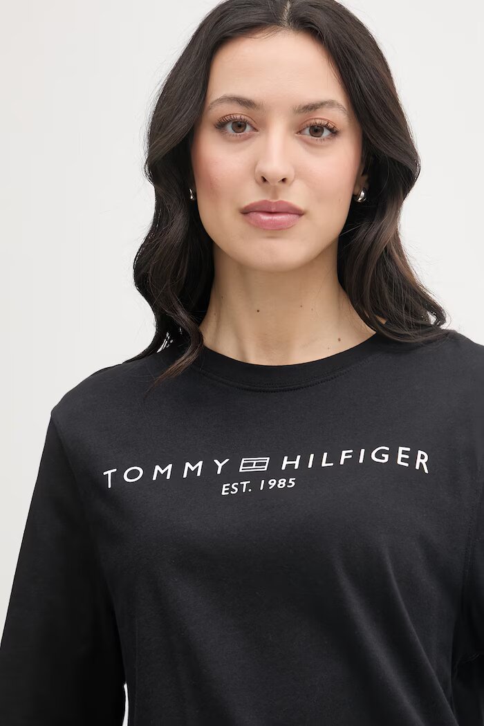 Tommy Hilfiger тениска дамска памучна черна WW0WW47811