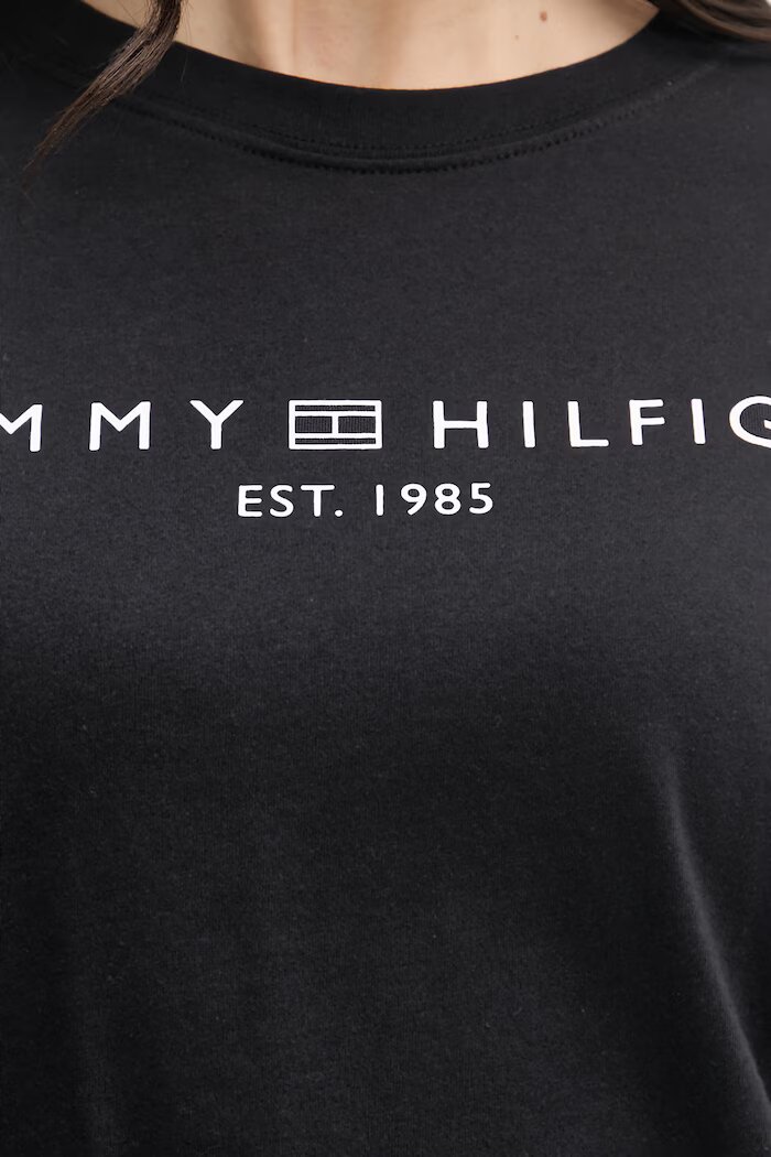 Tommy Hilfiger тениска дамска памучна черна WW0WW47811