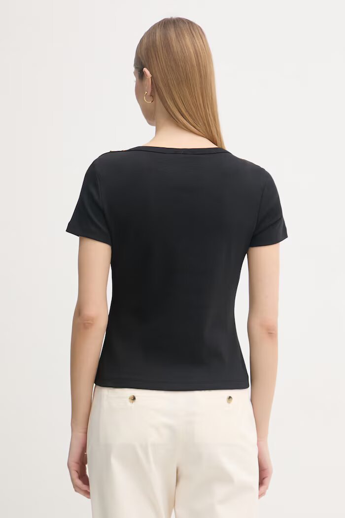 Tommy Hilfiger тениска дамска памучна черна WW0WW49250