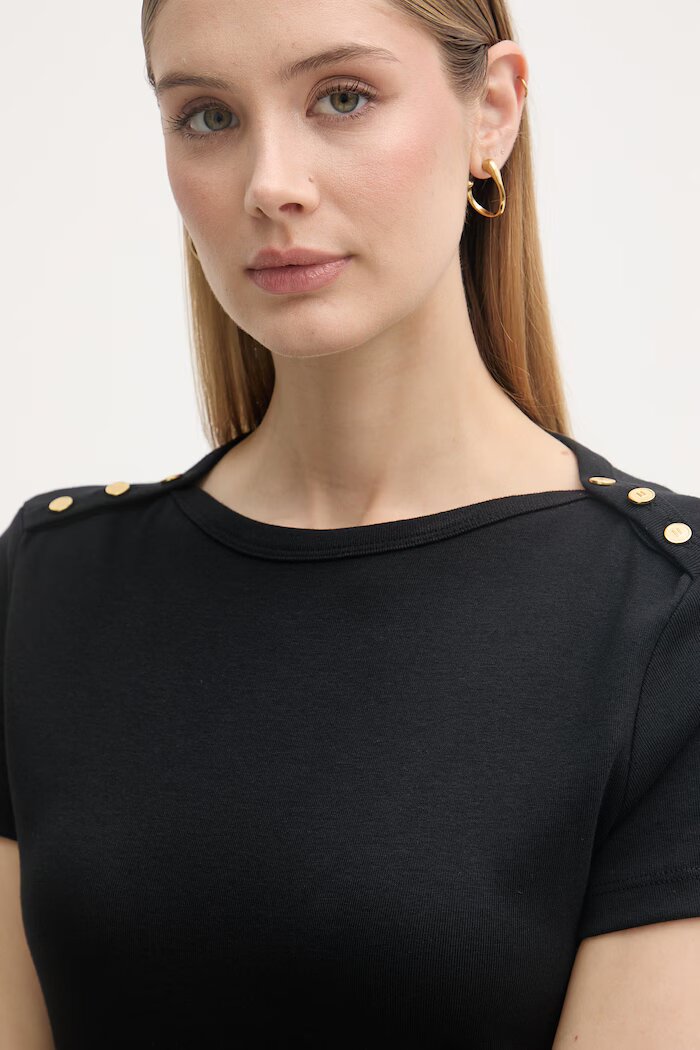 Tommy Hilfiger тениска дамска памучна черна WW0WW49250