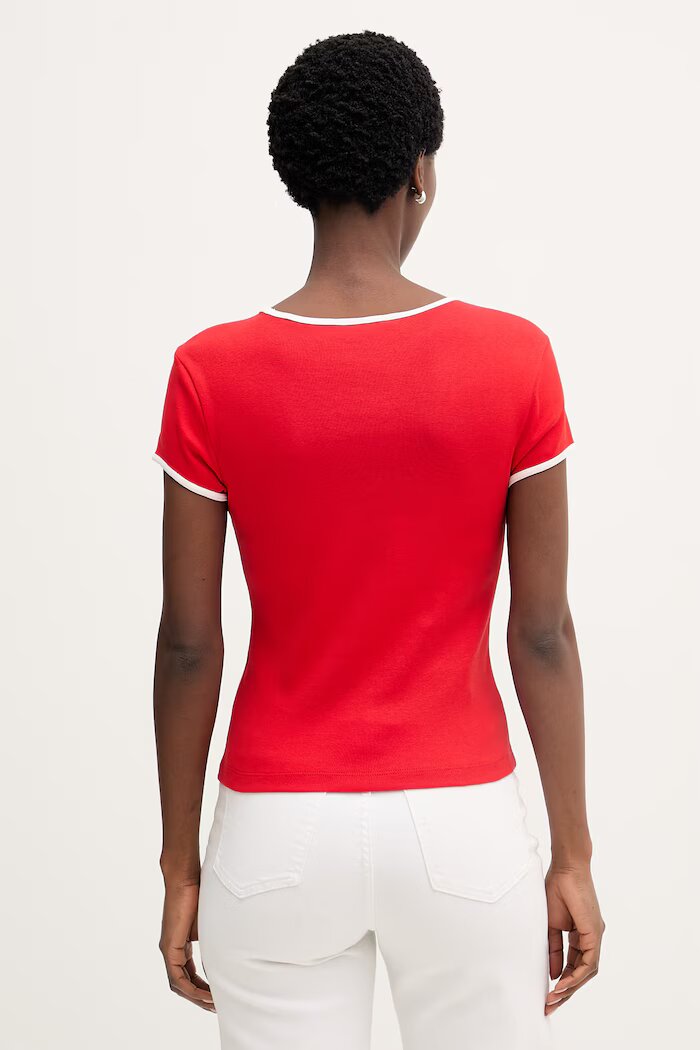 Tommy Hilfiger тениска дамска памучна червена WW0WW49245