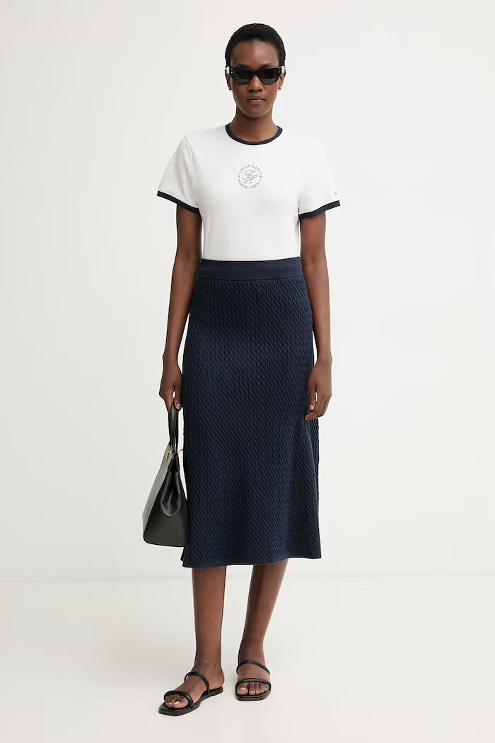 Tommy Hilfiger тениска дамска с лиосел бяла WW0WW50032