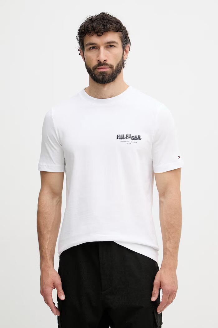 Tommy Hilfiger тениска мъжка от памук бяла MW0MW42389