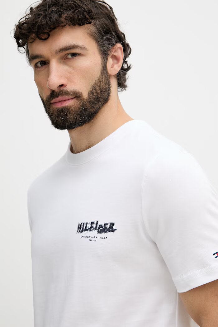 Tommy Hilfiger тениска мъжка от памук бяла MW0MW42389