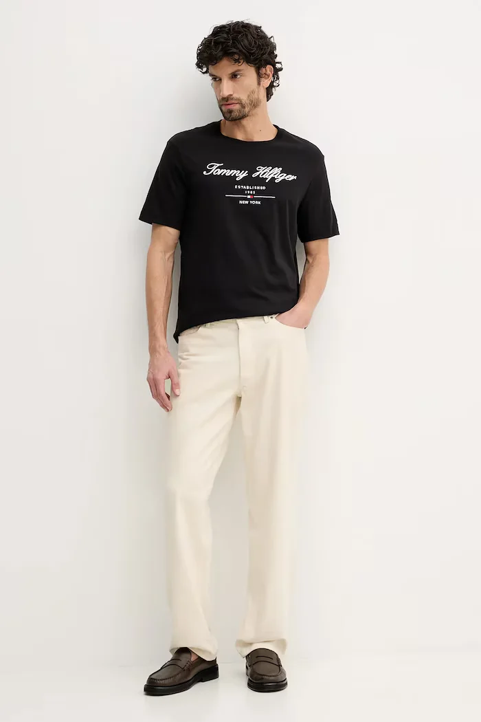 Tommy Hilfiger тениска мъжка от памук черна MW0MW33691