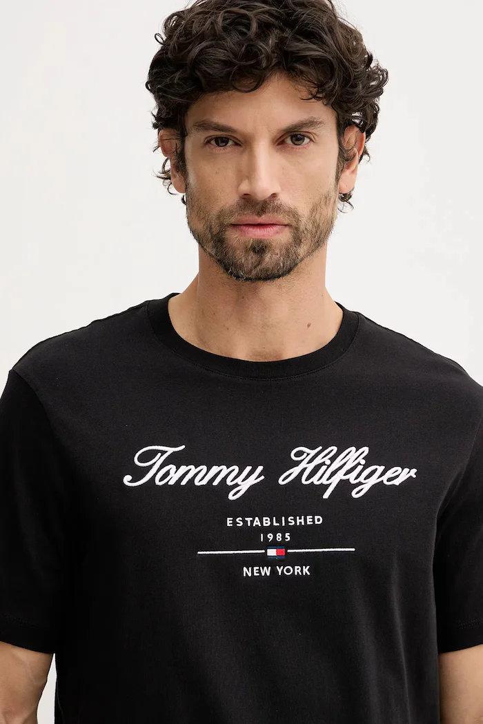 Tommy Hilfiger тениска мъжка от памук черна MW0MW33691