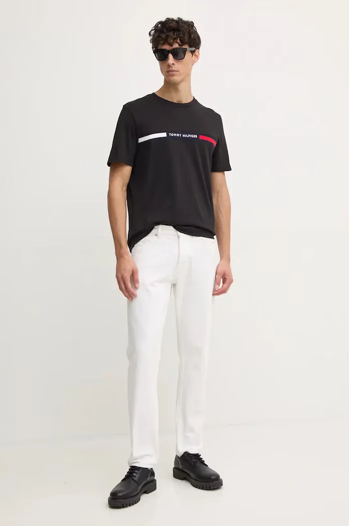 Tommy Hilfiger тениска мъжка от памук черна MW0MW36498